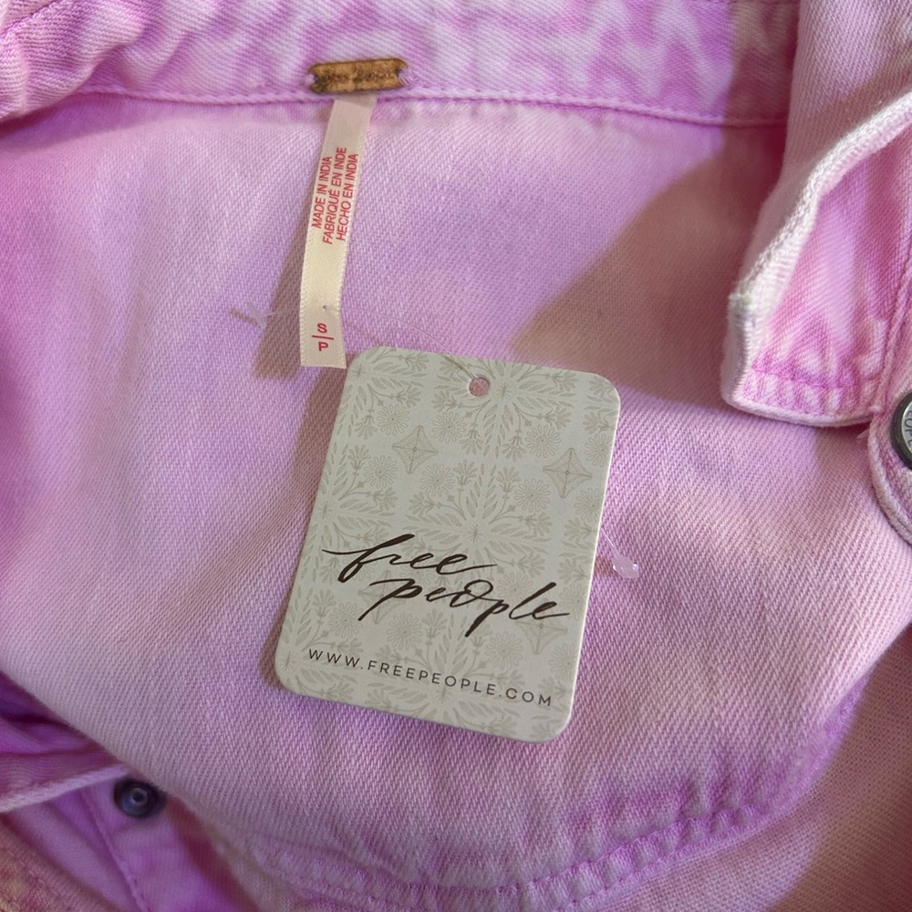 NWT Free People Pink Mad Love Denim Midi Dress, Size S - Picture 11 of 12